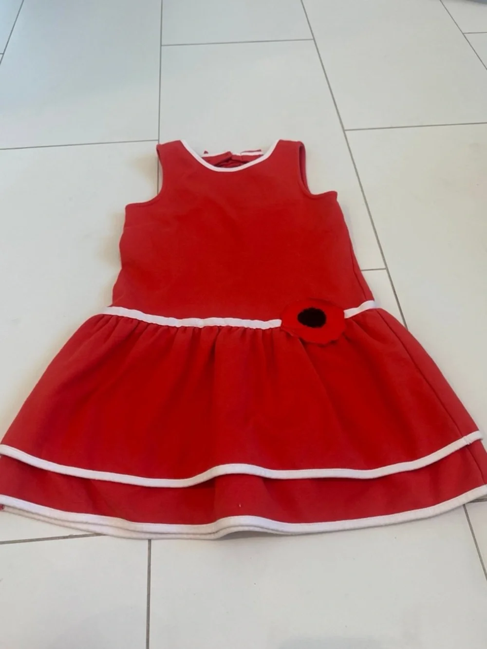 Janie and jack Dropwaist Poppy Dress red 5 girls - Picture 4 of 7